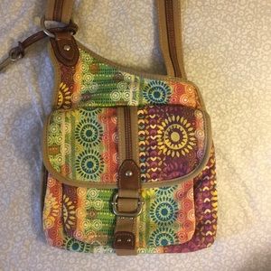 Floral crossbody fossil bag